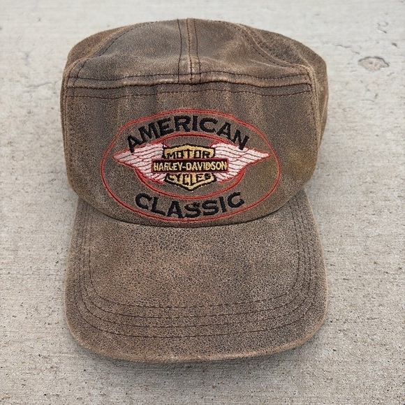 Vintage Harley-Davidson American Classic Leather Hat – Made in USA